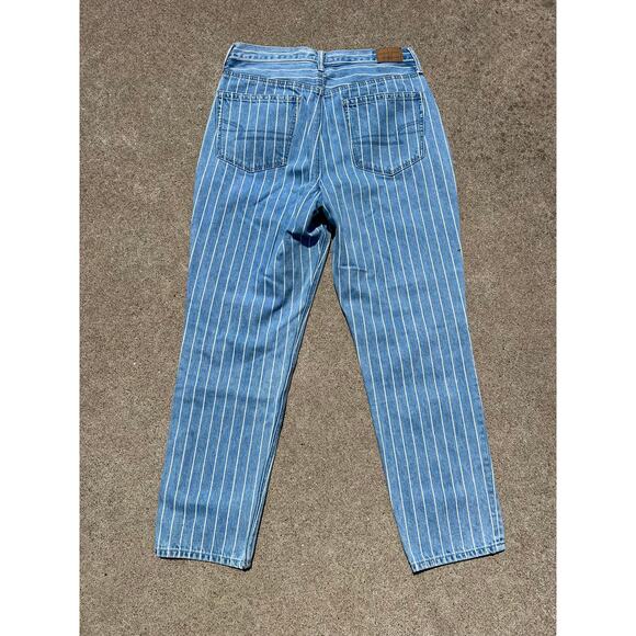 American Eagle Pants Women Size 6 Regular Cotton Denim Pinstripe Mom Jeans Boho - Picture 5 of 8